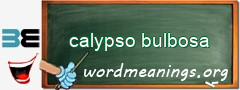 WordMeaning blackboard for calypso bulbosa